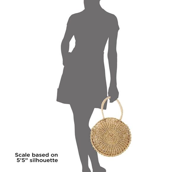 Marabelle  Black Circular Straw Bag - Picture 4 of 7